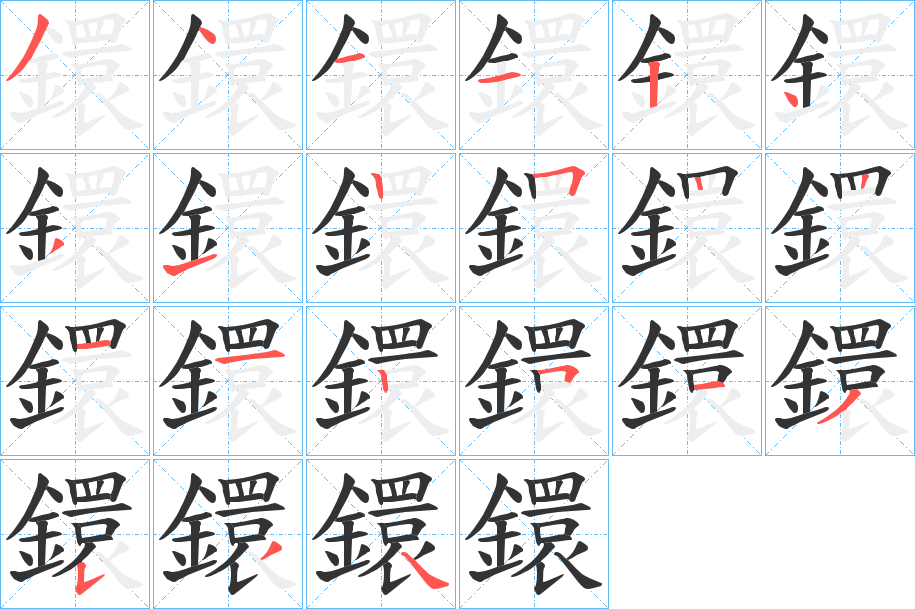 鐶字的笔顺