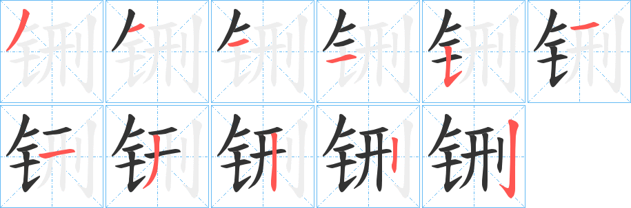 铏字的笔顺