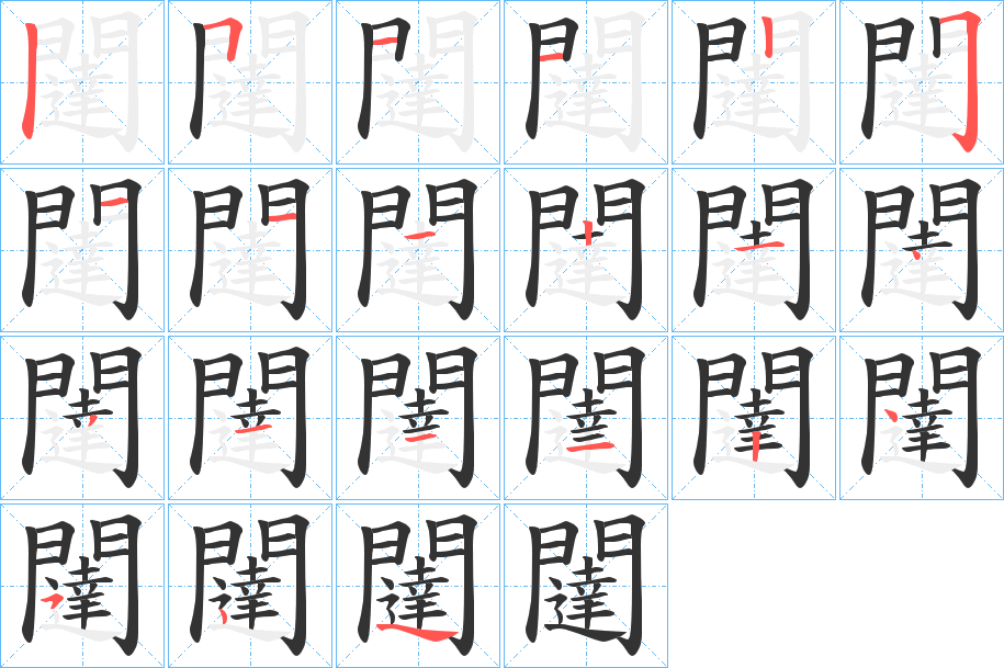 闥字的笔顺