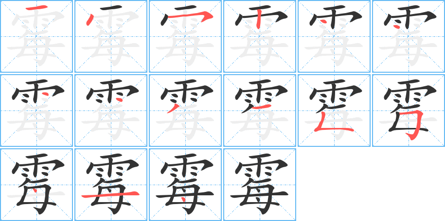 霉字的笔顺
