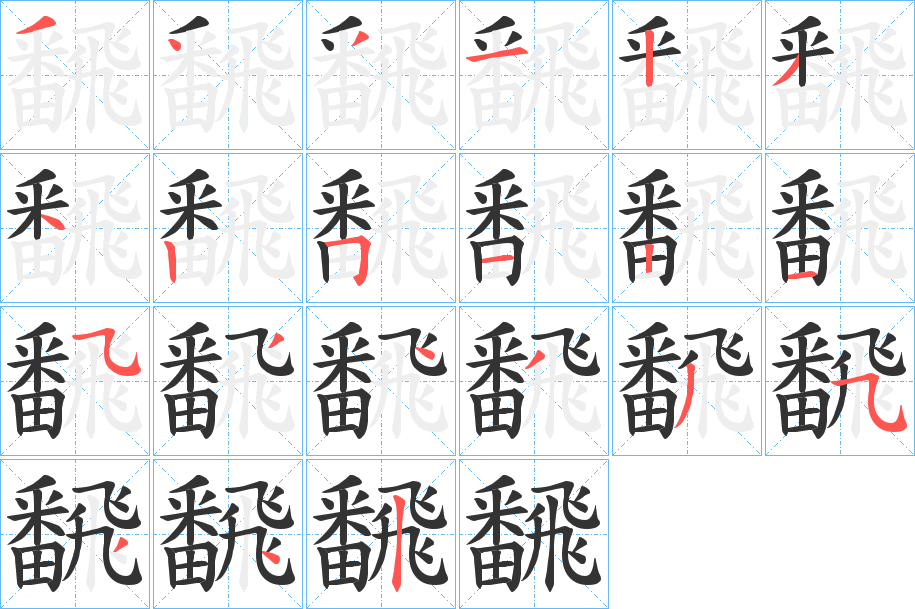 飜字的笔顺
