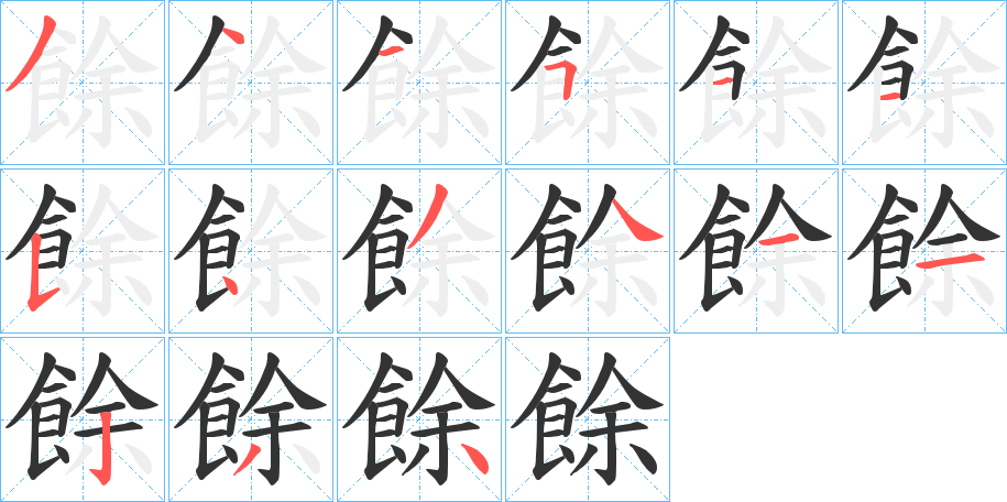 餘字的笔顺