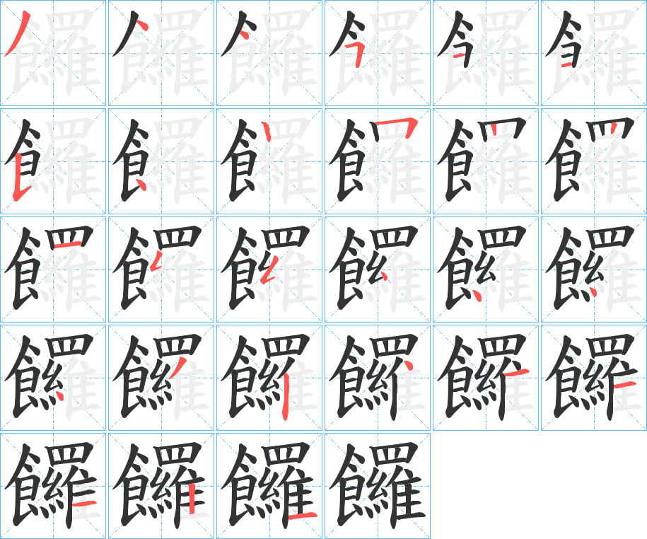 饠字的笔顺