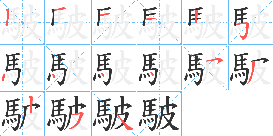 駊字的笔顺