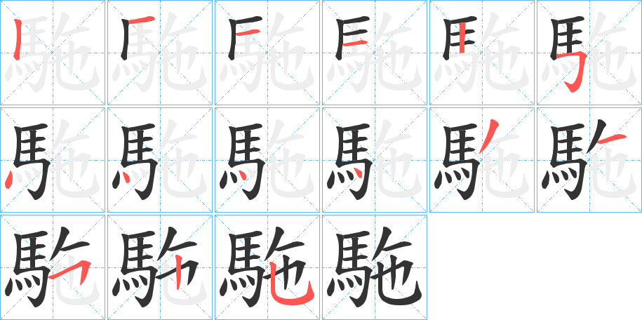 駞字的笔顺