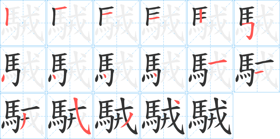 駥字的笔顺