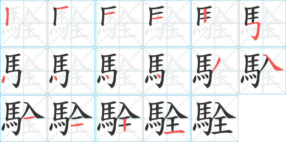 駩字的笔顺