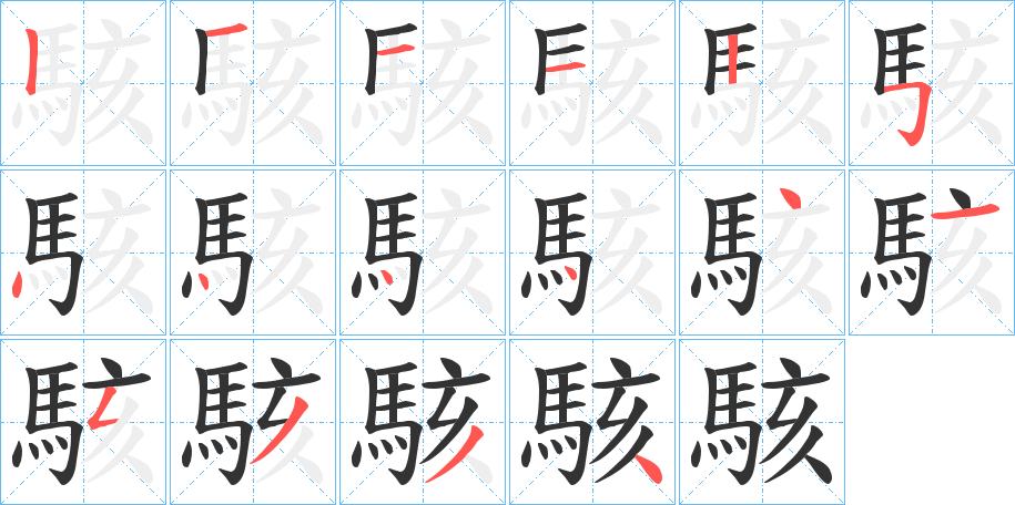駭字的笔顺