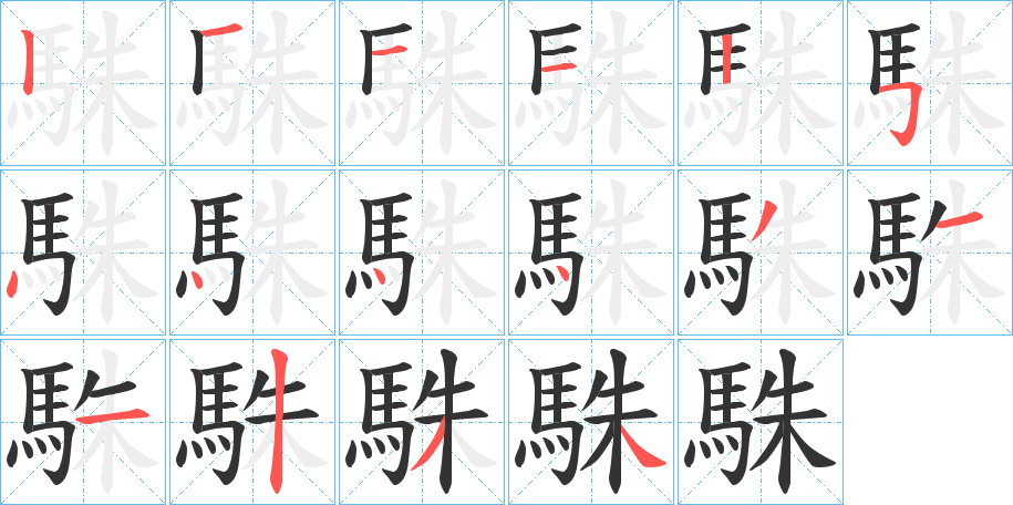 駯字的笔顺