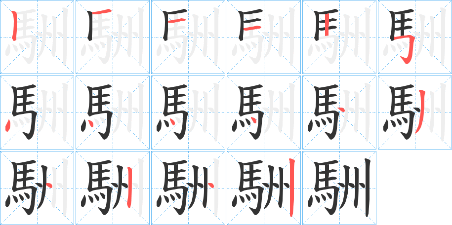 駲字的笔顺