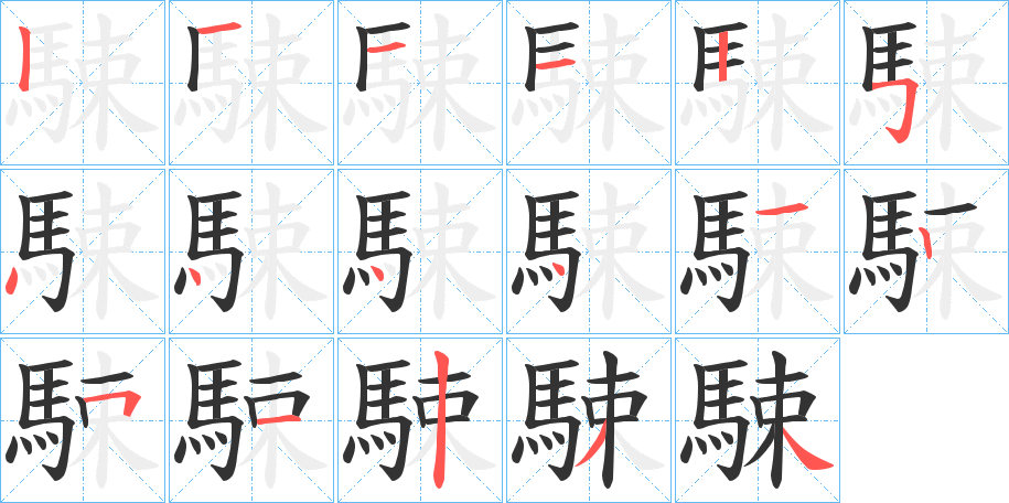 駷字的笔顺