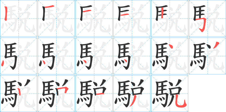 駾字的笔顺
