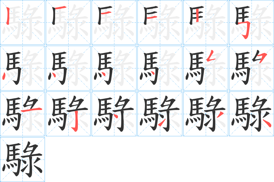 騄字的笔顺