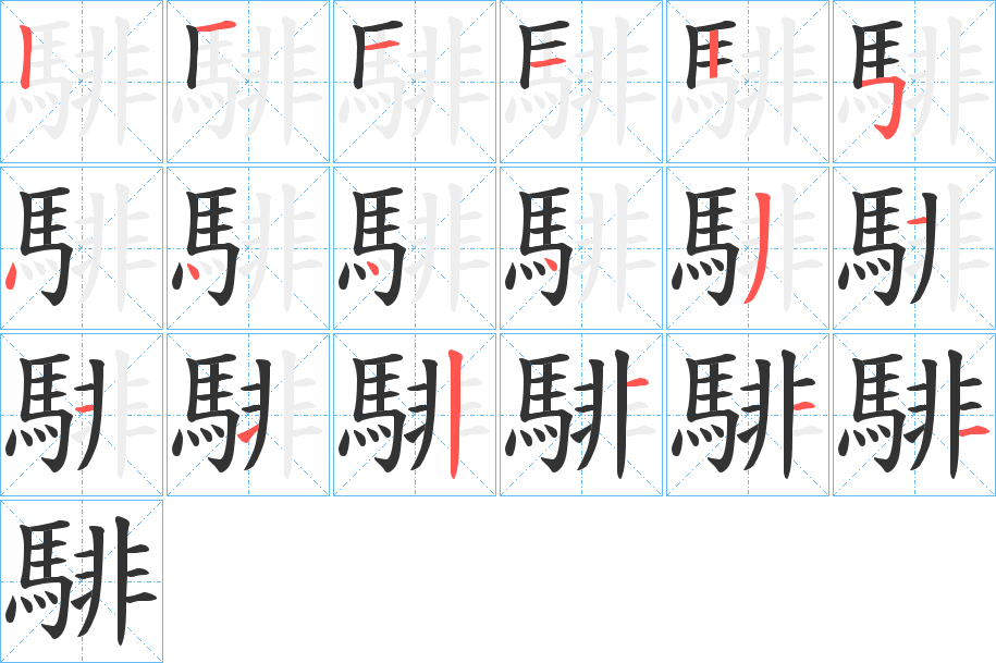 騑字的笔顺