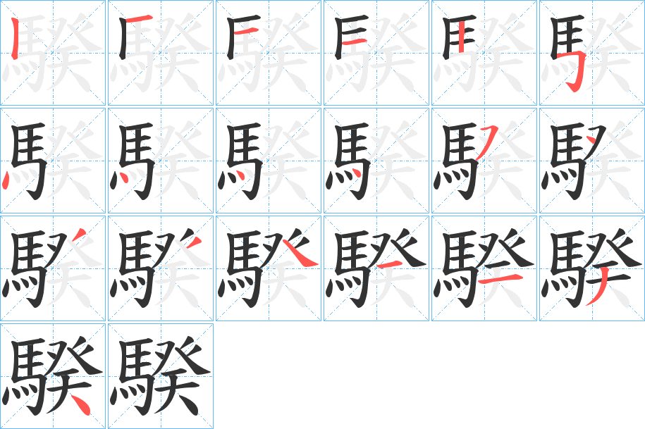 騤字的笔顺