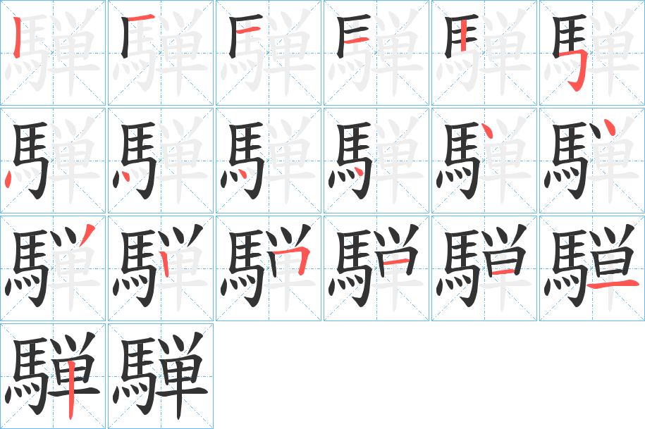 騨字的笔顺