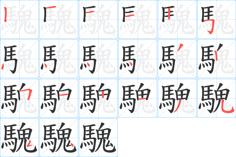 騩字的笔顺