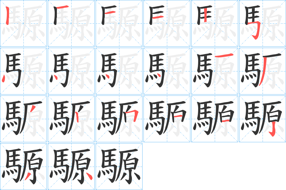 騵字的笔顺
