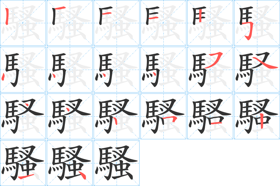 騷字的笔顺