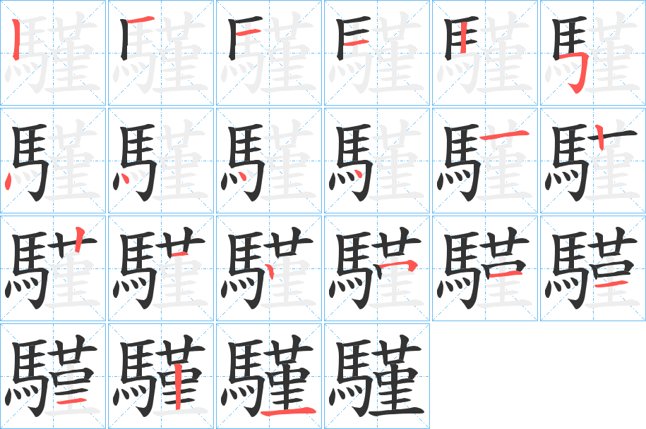 騹字的笔顺