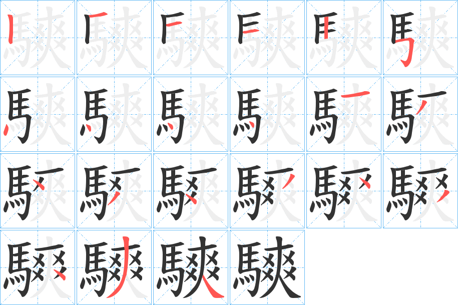 騻字的笔顺