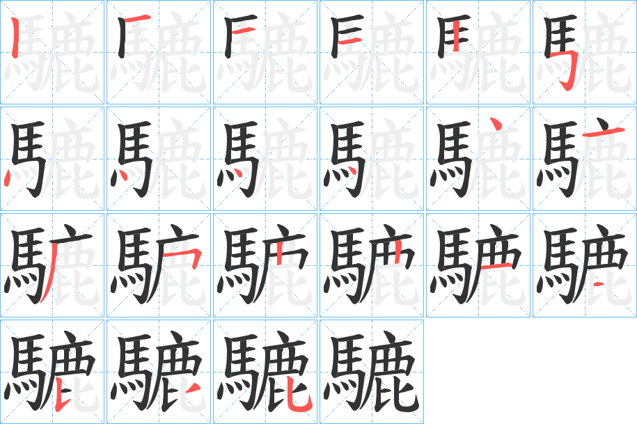 騼字的笔顺
