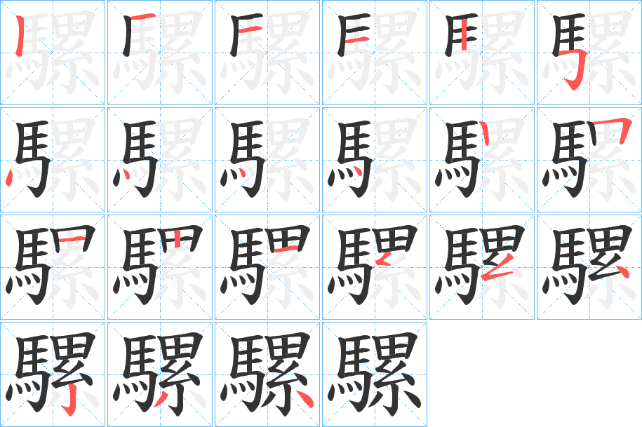 騾字的笔顺