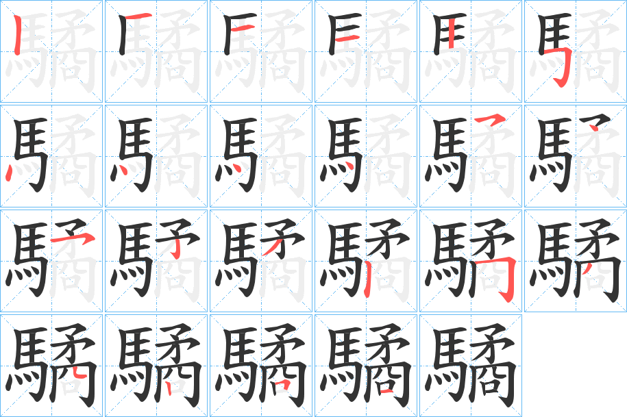 驈字的笔顺