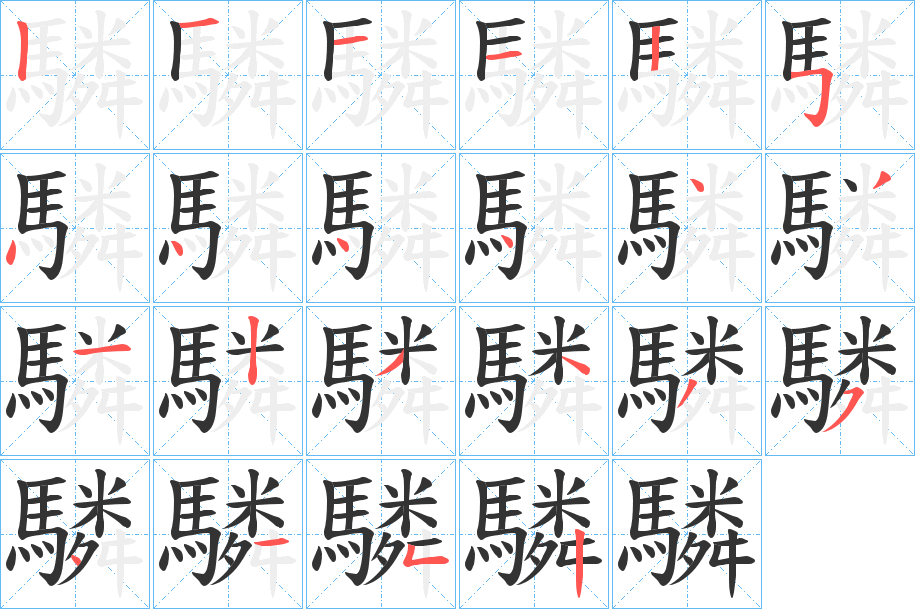 驎字的笔顺