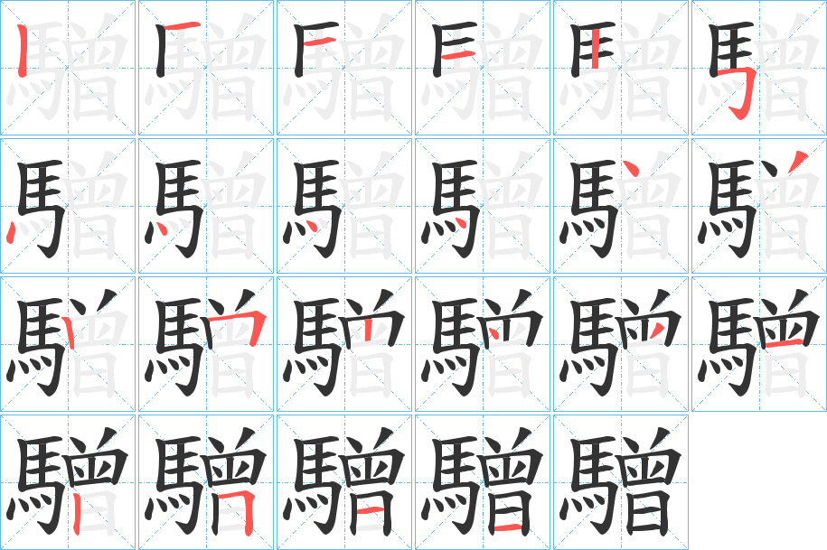 驓字的笔顺
