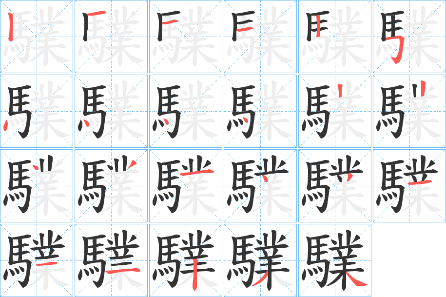 驜字的笔顺