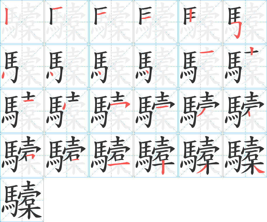 驝字的笔顺
