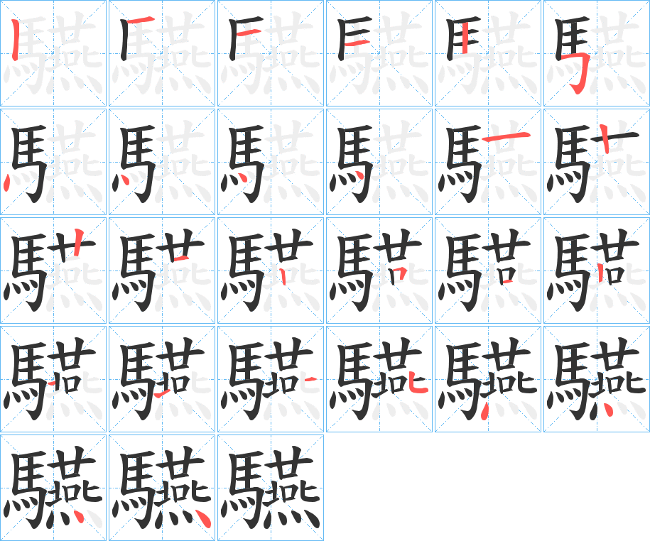 驠字的笔顺