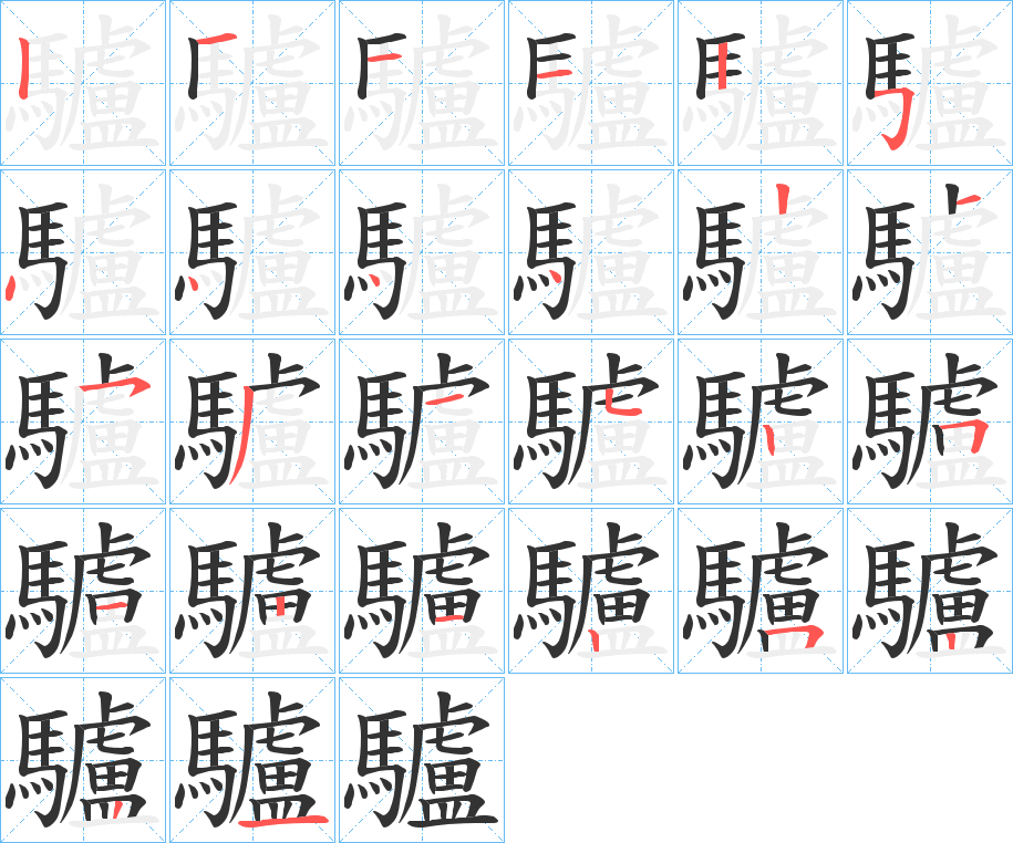 驢字的笔顺