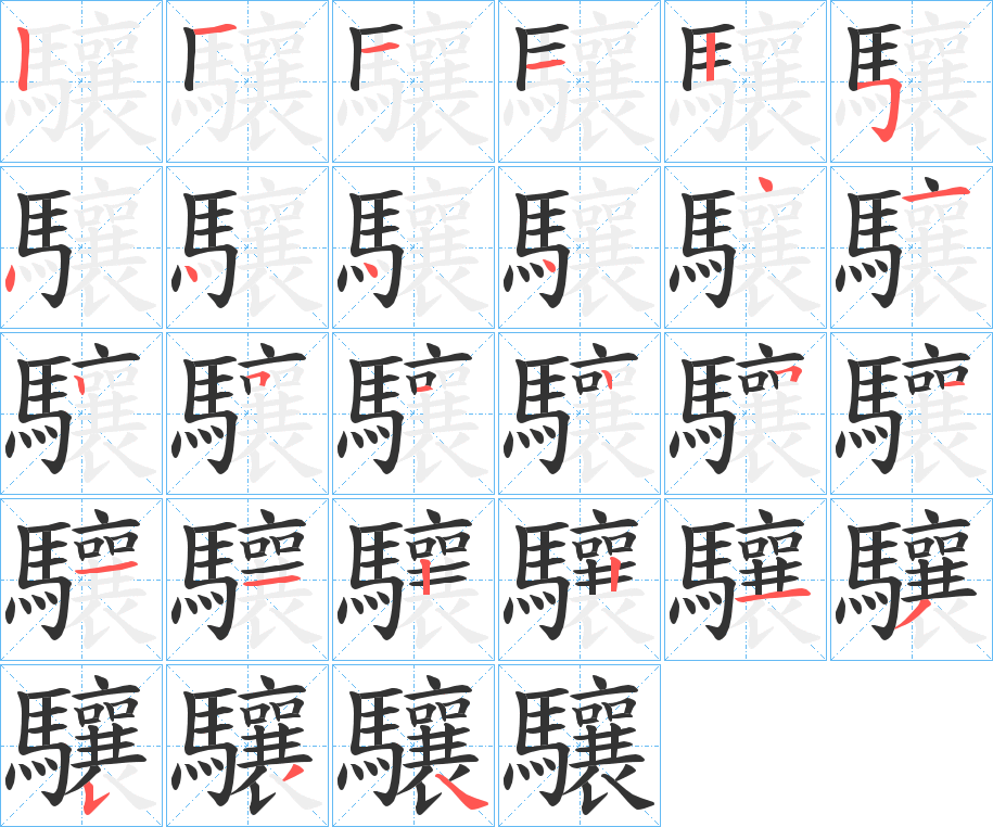 驤字的笔顺