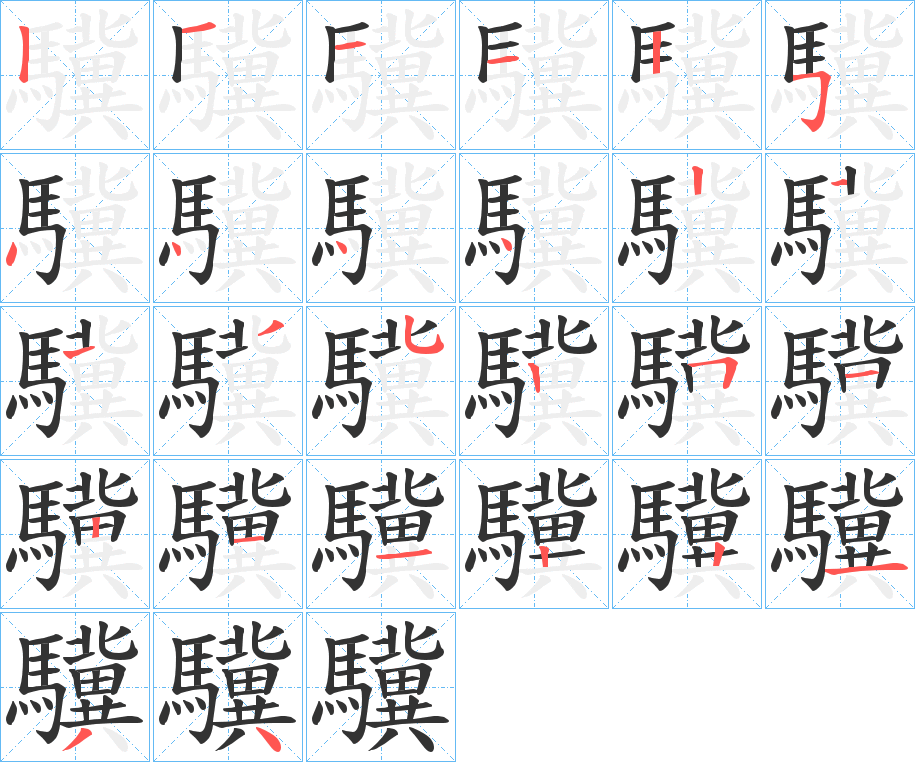 驥字的笔顺