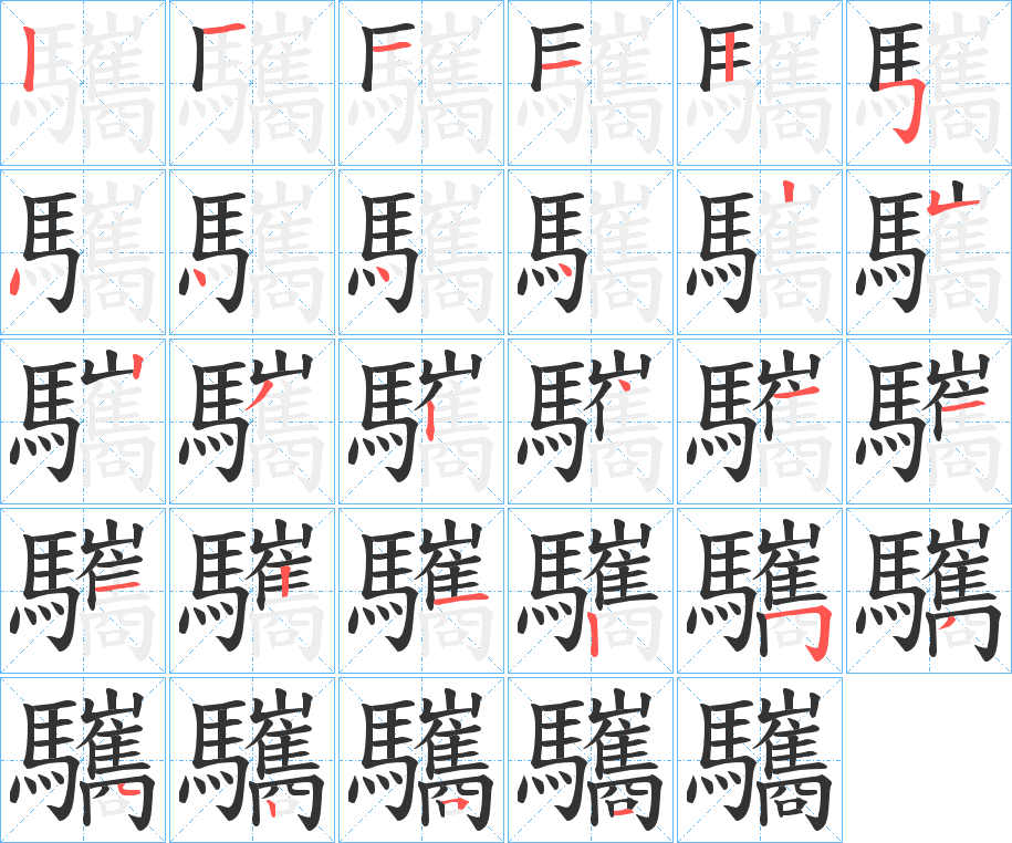 驨字的笔顺