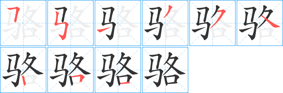 骆字的笔顺