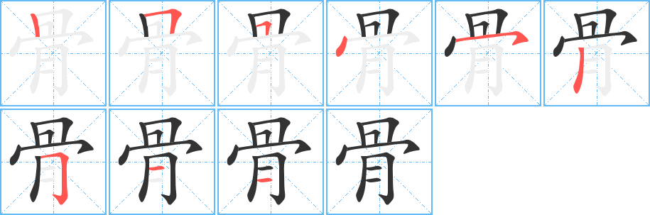 骨字的笔顺
