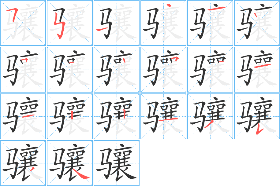 骧字的笔顺