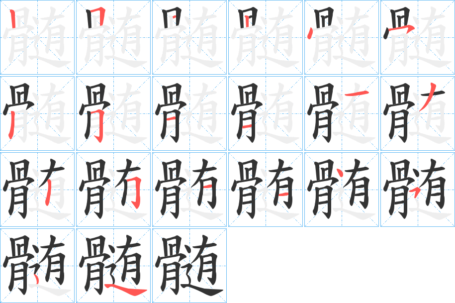 髄字的笔顺