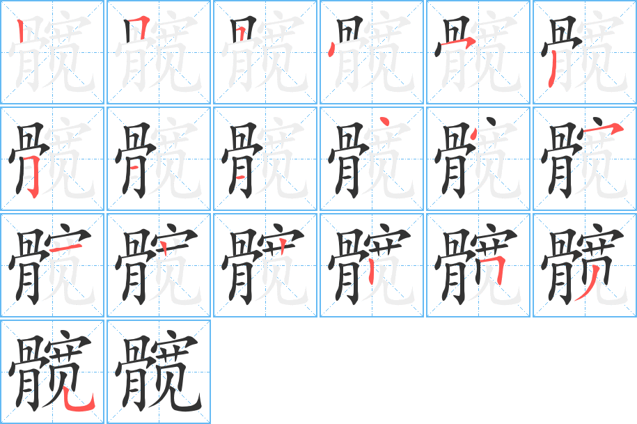髋字的笔顺