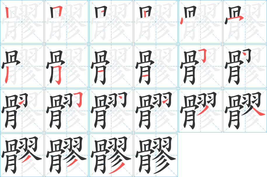 髎字的笔顺