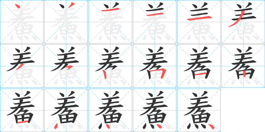 鮺字的笔顺