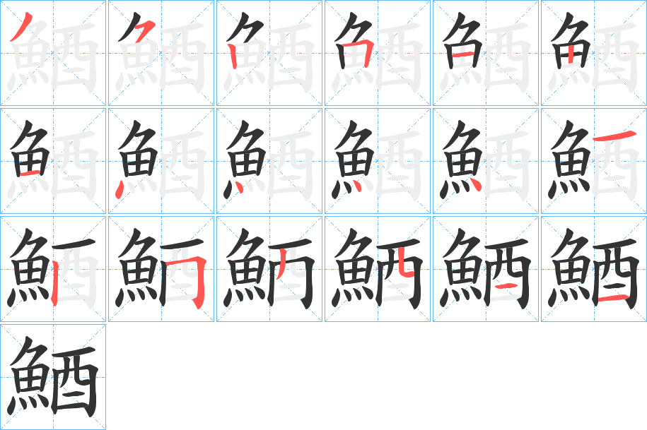 鯂字的笔顺