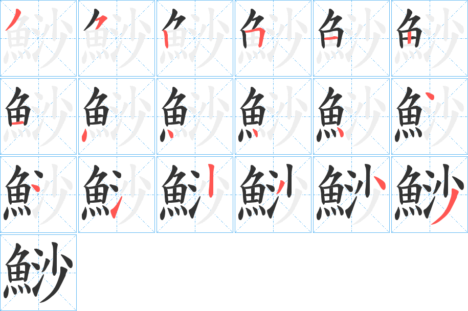 鯋字的笔顺