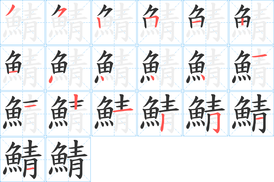 鯖字的笔顺