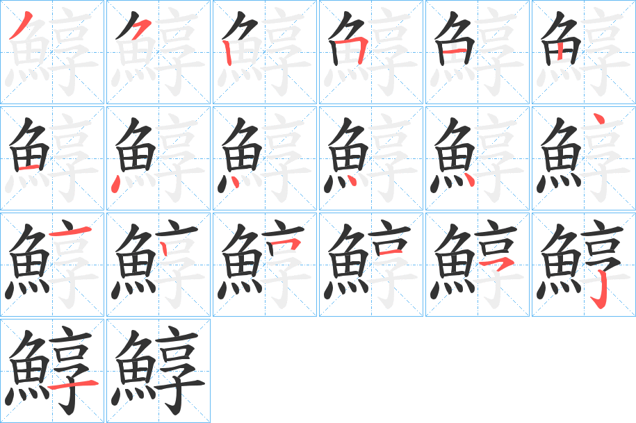 鯙字的笔顺