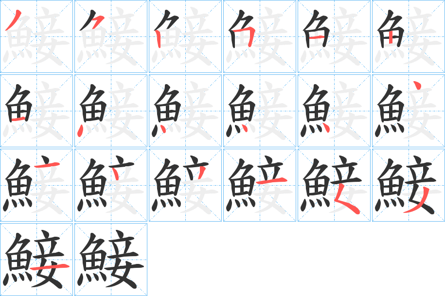 鯜字的笔顺