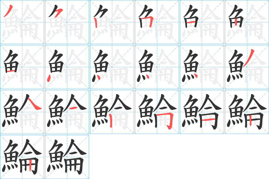 鯩字的笔顺